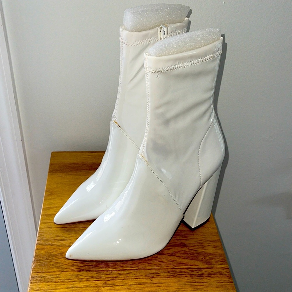 Steve Madden White Patent Leather Boots